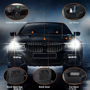 Durable <b>Black</b> ABS for Square Pressing Trash Can 6P Universal <b>Car</b> Organizer Clamshell Garbage Dust Case Storage <b>Box</b> Hanging Vehic - Product Image 6