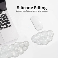 Tapis de souris transparent en forme de raisin de dessin animé, ensemble de tapis de souris transparents blancs, petit repose-poignet pour clavier pour la maison et le bureau