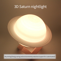 Impression 3D de haute qualité Lumière Saturne personnalisée Lumière USB planétaire transfrontalière nouvelle petite veilleuse