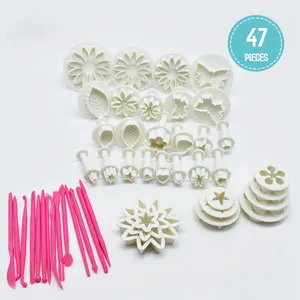 47pcs החדש יצק עוגת Cutters לקשט כלים טובל סוכריות Sugarcraft פרח מידול קאטר עובש בישול כלים//