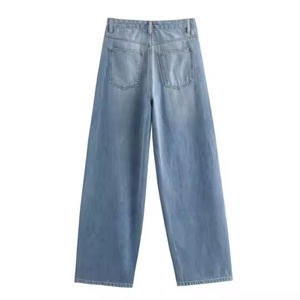 Nuevos Jeans de Moda de Pierna Ancha, Estilo Vintage, Corte Recto, Cintura Alta, 100% Algodón, para Mujer - Product Image 3