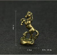 CA380-3 en laiton Antique petits ornements pur cuivre zodiaque succès cheval bureau ornements artisanat