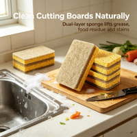 Éponge de cuisine écologique naturelle BAMBWARE, éponge en cellulose biodégradable, légère, moussante, pour le nettoyage de la vaisselle