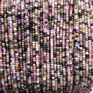 Cuentas facetadas de piedras preciosas naturales mixtas de 2x3mm, cuentas espaciadoras sueltas para pulseras, collares y joyería DIY al por mayor - Product Image 4