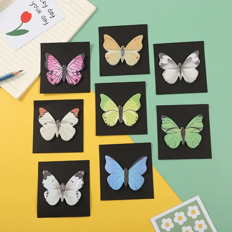 KADISI, Bloc de notas personalizado al por mayor, Bloc de notas colorido escolar, notas adhesivas de mariposa para oficina