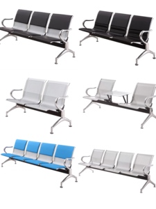 Hôpital clinique aéroport chaise d'attente salon banque 3 sièges salle d'attente chaises de réception banc de sièges publics - Product Image 6