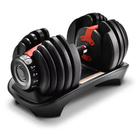 Ensemble d'haltères en acier à poids réglable 24/40 kg, équipement de fitness à changement rapide pour la musculation à domicile