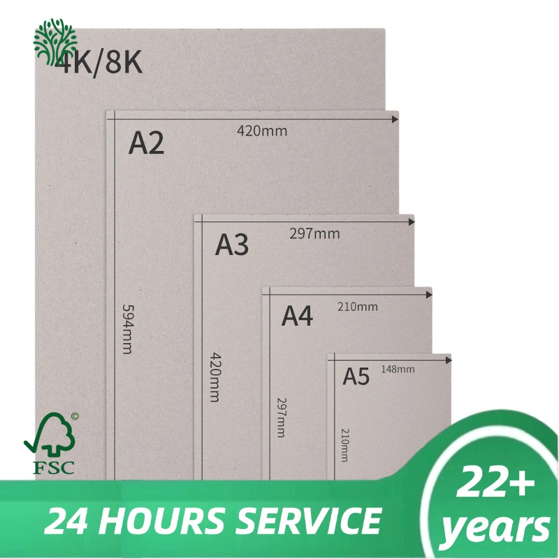 Factory Direct Grey Paper Board 787x1092mm 889x1194mm for Box Making Bookbinding Grey Cardboard
