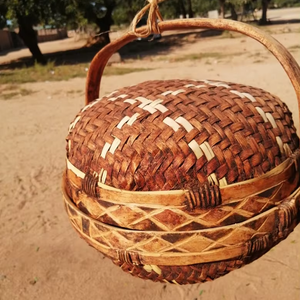 Handwoven Bamboo <b>Storage</b> <b>Basket</b> <b>Large</b> Capacity Organizer for Home & Bedroom - Product Image 1