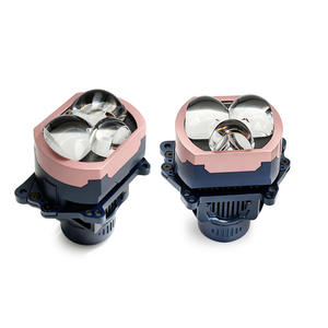 FANKAI <b>High</b> <b>Power</b> Integrated <b>High</b> Beam Layout Square Triple-Eye Direct-Range <b>LED</b> Bi-Xenon Aluminum Alloy Lens Car Headlight - Product Image 3