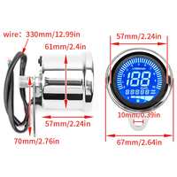 Speedometer Retro Refit Bulat 12V 7 Warna Odometer Tachometer Pengukur Bahan Bakar yang Dapat Disesuaikan untuk Sepeda Motor Layar LCD