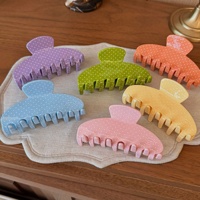 Pince à cheveux coréenne à pois, faite à la main, pour femme, demi-attache, clip requin printemps-été, accessoires capillaires en acétate