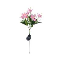 Lampu Taman Lily 7 Kepala Tenaga Surya LED IP65 70cm Lampu Luar Ruangan Dekoratif Pernikahan Bunga Buatan yang Dapat Dimasukkan ke Tanah.