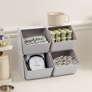 Multi Functions Two Layers Storage Rack Office Storage <b>Box</b> Plastic Drawer <b>Tea</b> Bag Snack Storage <b>Box</b> for Household - Product Image 1