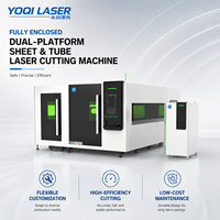 Cortadora Láser CNC para Fabricación de Acero, Plataforma Doble Integrada para Láminas y Tubos, Máquina de Corte Láser de Fibra Totalmente Cerrada