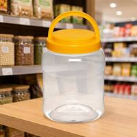 Barattolo Contenitore Grande Capacità in PET Durevole per Alimenti, Bocca Larga, Riutilizzabile, per Cucina e Casa, per Biscotti, Noci e Snack