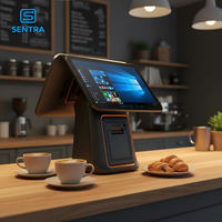Terminal POS Táctil Compacto Sentra SK04 Negro con Pantalla de Bisel Delgado, Base Curva, Windows/Android, Wi-Fi 6, J4105 Quad-core, 8GB RAM