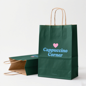 Bolsa de papel Kraft marrón <span class=keywords><strong>KM</strong></span> con asa retorcida, bolsa de embalaje de alimentos impresa con logotipo personalizado para uso de entrega rápida de alimentos - Product Image 4