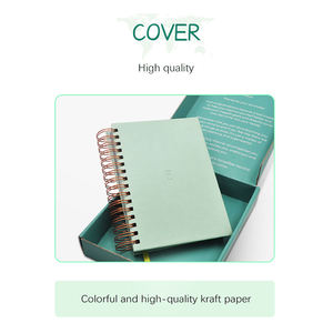 Services d'impression de carnets personnalisés écologiques A5 à spirale avec couverture rigide, papier ligné de 7 mm et poche intérieure avec élastique - Product Image 3