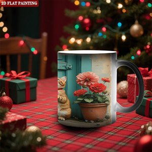 Smooth Round Edge Safe Mug 11oz Frosted Black <b>Ceramic</b> Heat Changing Magic <b>Cup</b> - Product Image 2
