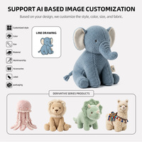 Peluche Éléphant Mignon à Grandes Oreilles en Coton PP Anti-Stress pour Bébé, Jouet pour Machine à Griffes, Logo Personnalisé, ODM, OEM, Cadeau