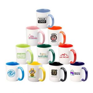 แก้วกาแฟเซรามิคทันสมัยขนาด 11 ออนซ์ พร้อมหูจับ สีพิมพ์ลายแบบซับลิเมชั่น แก้วนมเปล่าสำหรับสั่งทำเป็นของขวัญส่งเสริมการขาย - Product Image 1