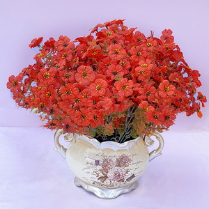 Conjunto de flores artificiales de eucalipto violeta, adorno floral de otoño para decoración de mesa de comedor en el hogar - Product Image 2