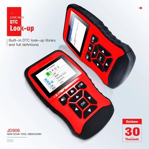 เครื่องมือวินิจฉัยรถยนต์ OBD2 รุ่น 906 พร้อมจอ LCD สีแดง พร้อมหัวต่อ OBD II และสายเคเบิลสำหรับสแกนหาข้อบกพร่องของรถยนต์ - Product Image 2