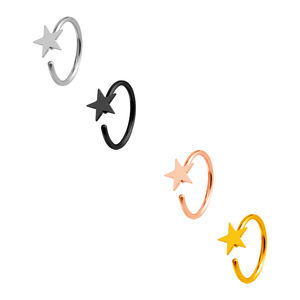 Atacado Aberto Ajustável Nariz Anéis para As Mulheres <span class=keywords><strong>Dainty</strong></span> Copper Silver Color Aço Inoxidável Nariz Parafuso - Product Image 6