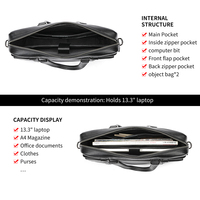 Sac à main pour documents d'affaires MARRANT pour hommes, sac pour ordinateur portable de 13,3 pouces, sac messager en cuir véritable, mallette pour hommes
