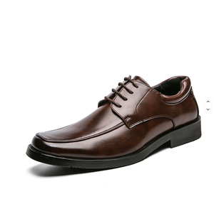 Chaussures marron à bout pointu avec lacets, semelle extérieure en caoutchouc antidérapante, semelle intermédiaire en TPU, tige en tricot, adaptées à toutes les saisons - Product Image 2