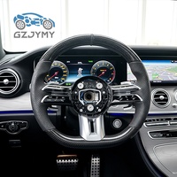Volant en fibre de carbone et cuir perforé pour Mercedes-Benz W222 S450 S500 X253 GLC300 C253 GLC43 - Détail de surpiqûres rouges