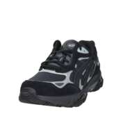 Chaussures de basketball pour hommes, tige en mesh noir, lacets, talon de 3,5 cm, toutes saisons, semelle extérieure en caoutchouc, semelle intermédiaire en EVA