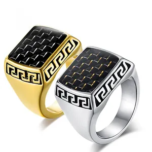 خاتم خاتم خاتم من الذهب عيار 18 من POYA ، خاتم زفاف من ألياف الكربون من الفولاذ المقاوم للصدأ 316L ، هدية للرجال