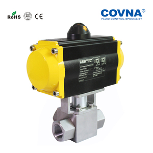 COVNA Robinet à bille pneumatique 3 voies en acier inoxydable 304 316 pour l'eau - Product Image 4