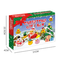 Calendrier de l'Avent de Noël 24 Jours de Compte à Rebours Jouet Canard Jaune en Caoutchouc Boîte Mystère Cadeau de Fête de Noël pour Enfants