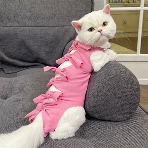 Traje de esterilización para gatos, chaleco transpirable anti-lamido, ropa de recuperación postoperatoria para gatos - Product Image 4