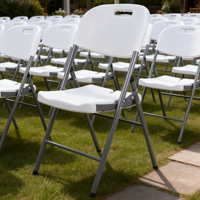 Chaise pliante en plastique blanc moulé pour la location événementielle en gros