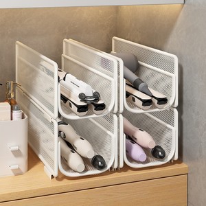 Estante de almacenamiento para rizadores de pelo, independiente, sin necesidad de taladro, forma rectangular, para productos de cuidado personal, estantes de baño - Product Image 1