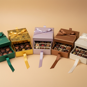 カスタムデザイン柄印刷チョコレート包装引き出し式ボックス、高級ギフト、小売デザート、スイーツ、結婚記念日用 - Product Image 2