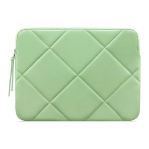 Custom Portable Slim Cute Quilted Cover <b>Bag</b> Faux Vegan Leather Laptop Sleeve Carrying Case - Product Image 1