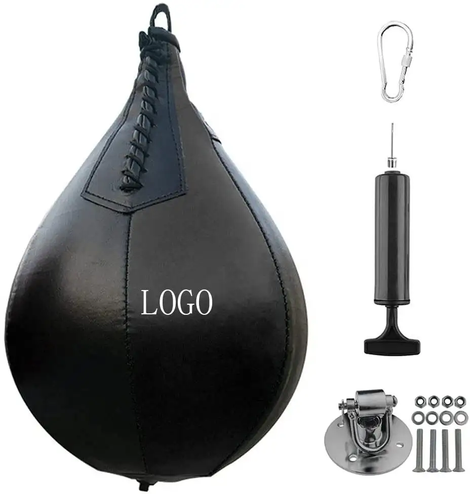 Großhandel benutzer definierte Logo aufblasbare Geschwindigkeit Boxball MMA Training PU Leder Boxen Training Boxsack