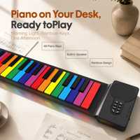 Clavier de piano électronique numérique portable Q1 à 49 touches, flexible en silicone, pliable, avec haut-parleur intégré, rechargeable