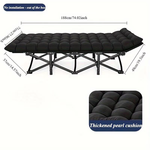 <span class=keywords><strong>Lit</strong></span> de camping <span class=keywords><strong>pliable</strong></span> en tissu Oxford au design moderne et matelas de sieste avec cadre métallique pour salon ou usage extérieur - Product Image 5