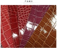 Cuir synthétique PVC gaufré effet crocodile brillant 0,5 mm en gros pour sacs à main, chaussures, artisanat et décoration de surfaces de table