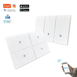 2024 US 1 Gang Skin Feeling Spray Paint Panel Smart Wall Switch Lighting WIFI Switch Tuya Touch Zigbee Google Smart Home