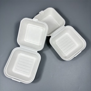 BonitoPak biodegradabile togo contenitore cibo usa e getta da portare via pranzo imballaggio polpa di bagassa cerniera hamburger scatola patatine da <span class=keywords><strong>asporto</strong></span> - Product Image 6