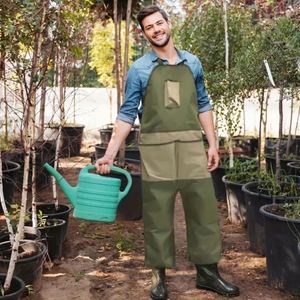 Delantal de Jardinería Color-Block Impermeable con Múltiples Bolsillos, Extendido, Resistente a las Manchas, de Material Oxford, para Podar en el Jardín - Product Image 2