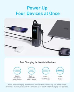 Cargador Portátil Anker Power Bank de 25,000 mAh y 165 W Ultra Rápido para Dos Laptops, Batería de Carga Rápida con Cables Integrados - Product Image 6