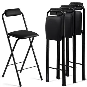 Wholesale Folding Bar Stool with Backrest Modern Height Bar stools Armless Foldable Counter Stool Chair